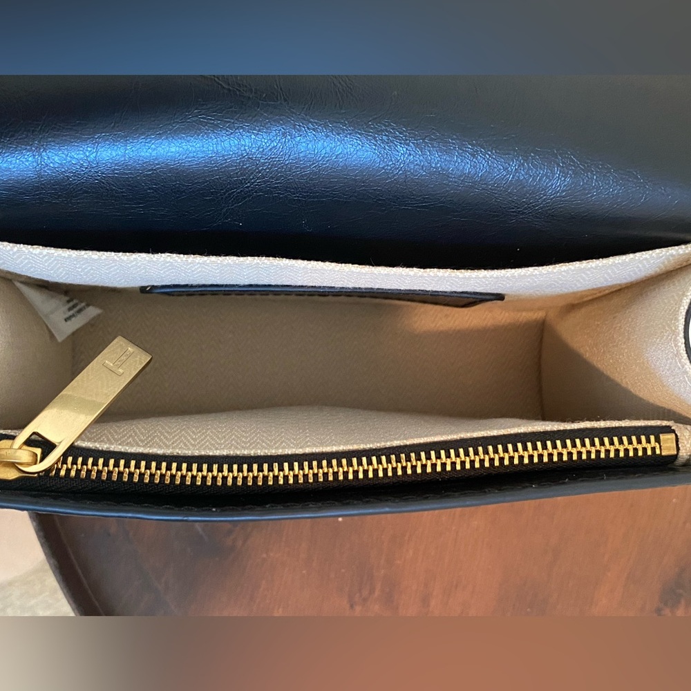 Ted Baker Rosalie Black Leather Crossbody Bag with Luxe Gold Rose Closure NWT - Picture 11 of 16
